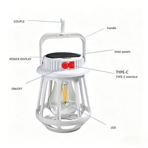 Lampe de camping à énergie solaire, rechargeable, lampe de camping LED, charge solaire et USB, lampe de tente étanche, camping en plein air. - Product Image 6