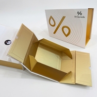 Boîte cadeau festive en carton ondulé magnétique, pliable, en forme d'avion, avec logo personnalisé, luxe premium, finition bronzée