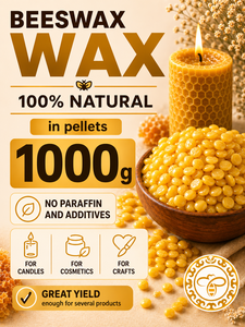 Granulés de cire d'abeille naturelle de haute qualité, 1000 grammes, pour la fabrication de bougies, cosmétiques, crèmes et produits d'épilation, provenant d'un fabricant fiable. - Product Image 2