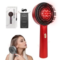 Bestseller Brosse de massage électrique à lumière rouge pour cuir chevelu, étanche, applicateur d'huile capillaire vibrant en plastique, modèle favorisant la croissance des cheveux