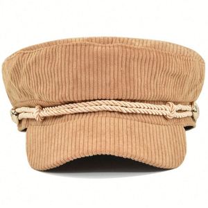 Casquette Gavroche Tendance pour Femme, Chapeau Classique Style Pêcheur Grec, Casquette Vintage en Tissu Velours Côtelé pour Femme, Cadeau - Product Image 1