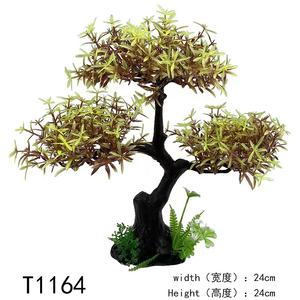 Mini plantas de árbol bonsái artificiales con macetas de <span class=keywords><strong>cemento</strong></span> de plástico <span class=keywords><strong>para</strong></span> el hogar, mesa, oficina, adorno de escritorio, decoración de plástico - Product Image 3