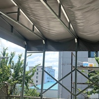 Tente mobile rétractable pour stand d'exposition, structure en acier, couverture en PVC imperméable