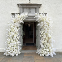 QDROYAL Nouvelle Arche de Mariage en Hortensias Réalistes Faits Main, Haute Simulation, en Tissu de Soie Artificielle, Décoration de Noël - Longue Durée