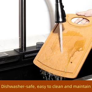 Planche à découper en fibre de bois d'eucalyptus antimicrobienne OME Brand Guangdong, compatible lave-vaisselle, ustensile de cuisine écologique en pulpe - Product Image 6