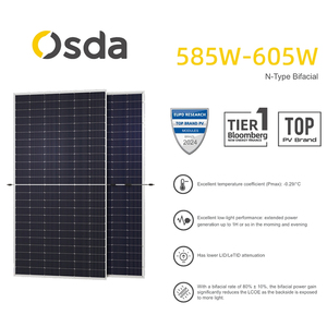 แผงโซลาร์เซลล์ osda 585W-605W แผงเซลล์แสงอาทิตย์ osda 585W 590W 595W 600W 605W N-Type bifacial โมดูล osda PV ในเซี่ยงไฮ้ - Product Image 3