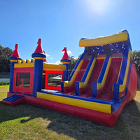 Structures gonflables Fiveflowers, équipement de jeux gonflables multicolores pour enfants, utilisable en extérieur et en intérieur, incluant des grimpeurs et des structures de jeu.