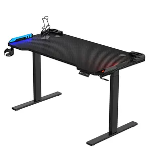 Aangepaste Verstelbare Rgb Led Lights Prijs Slaapkamer Pc Gamer Computer Tafel Gaming Desk Mesa Gamergonomisch Staand