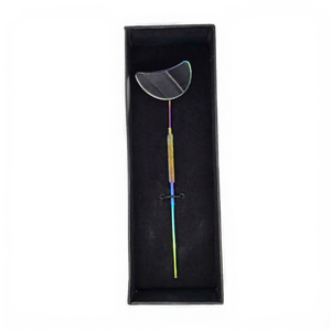 Curved Titanium Rainbow Stainless Steel Cosmetic Lash <b>Mirror</b> with box <b>Magnifying</b> Precision Eyelash Application Custom Log - Product Image 1