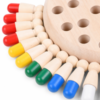 Jeu d'échecs de mémoire en bois, planche à chevilles de correspondance des couleurs avec chevilles champignons, ensemble de jouets éducatifs Montessori pour l'apprentissage précoce en maternelle