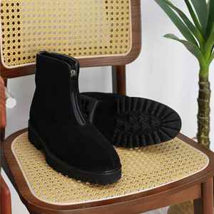 British <b>Spring</b> Summer Office & Career Lace-Up Square Toe Anti-Slip Breathable Rubber Thick-Soled Snow <b>Boots</b> - Product Image 4