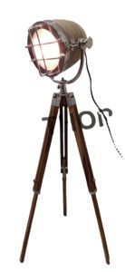 Projecteur nautique moderne Projecteur en bois Lampadaire avec trépied pour la maison, le bureau et l'hôtel Articles décoratifs Conner - Product Image 2