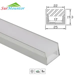 Waterproof IP67 Anodized Aluminium Channel Low Profile LED Can Light Strip with Square PVC Profile Cover