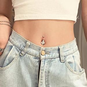<span class=keywords><strong>Piercing</strong></span> Sexy en acier inoxydable couleur or argent pour femmes et filles, anneau de ventre en Zircon CZ - Product Image 3