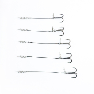 Stinger mit Korkenzieher <span class=keywords><strong>1</strong></span> #   <span class=keywords><strong>1</strong></span>/0 #   2/0 #   4x Dreifachhaken mit Feder-<span class=keywords><strong>Rig</strong></span> für Hechtangeln - Product Image 2