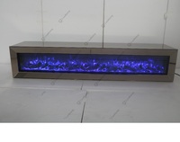 Support TV de grande taille miroir multicolore, présentoir avec foyer électrique multicolores