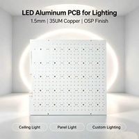 Circuit imprimé en aluminium LED personnalisé, épaisseur 1,5 mm, feuille de cuivre 35 μm, circuit imprimé pour luminaire avec certification RoHS et ISO9001