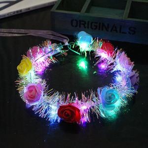 Couronnes de fleurs LED en gros, serre-têtes lumineux pour femmes et filles, couronnes de fleurs pour fêtes - Product Image 4