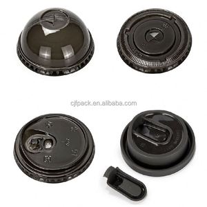 Disposable Plastic Coffee Black PET 90mm Round <b>Cups</b> Heat Transfer Printed Custom Logo Ice <b>Cold</b> - Product Image 5