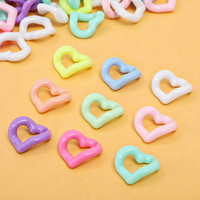 Konektor Rantai Akrilik Bentuk Hati Berkilau Grosir DIY 20x18mm Warna Macaron Gantungan Kunci Tas Aksesoris Kerajinan Perkemahan Musim Panas
