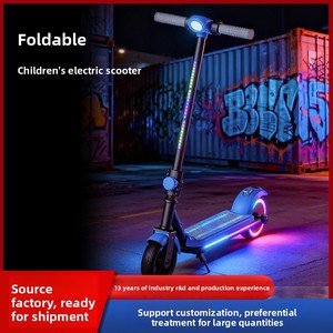 65-inch Two-Wheel Electronic Outdoor <b>Scooter</b> for Children; Portable Foldable Design Steel Frame PVC Wheels 12km/h ES601 Compact - Product Image 4