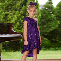 Robe de soirée nouveau style adorable tenues de fête pour bébés et enfants robes en tissu doux pour les filles d'été robe à paillettes à une épaule