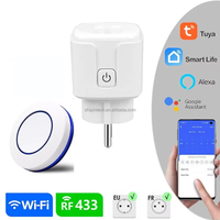 Interrupteur à distance RF WIFI 433 MHz, prises électriques sans fil, AC 265V 16A, transmetteur à prise unique, appareil électroménager, LED, plastique