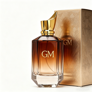 Flacone di Profumo in Vetro Opaco di Lusso 100ml 50ml, Sfumato Marrone con Incisione, Coperchio Dorato <span class=keywords><strong>e</strong></span> Confezione Regalo - Product Image 1