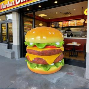 Escultura Gigante de Hamburguesa de Fibra de Vidrio, Estatua de Hamburguesa Grande para Exhibición en Exteriores, Escultura Comercial de Comida - Product Image 4