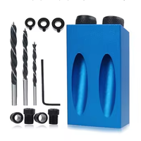 Kit de forets pour trous obliques, gabarit pour trous de poche, guide de perçage à angle de 15 degrés, poinçon pour le travail du bois