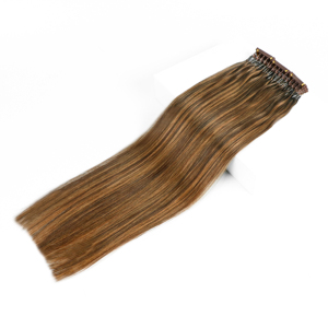 Nueva producción 100 cabello humano virgen ruso 6D-3 doble dibujado todos los colores extensión de cabello recto 6D - Product Image 5