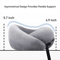 Oreiller de voyage en mousse à mémoire de forme haute densité 60D en forme de U, personnalisable OEM/ODM avec logo, portable, pour avion, soutien cervical