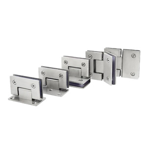 90 °   & 180 °   Wand-zu-Glas Duschtürscharniere, Moderne Edelstahl Rahmenlose Gehärtete Glas-Türscharniere - Product Image 1