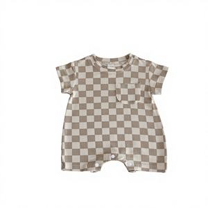 Nuevo Pelele de Punto Corto Korababy Grid 2026 para Bebés y Niños Pequeños, Unisex, Cierre de Botones, Estilo Casual de <span class=keywords><strong>Verano</strong></span> - Product Image 4