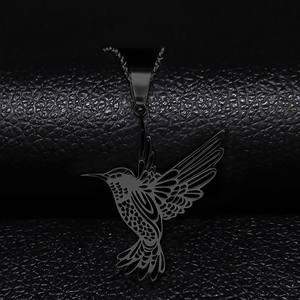Eenvoudige Dieren Holle Vogel Hanger Inoxideerbare Sleutelbeenketting Kolibrie Hanger Rvs Ketting Voor Vrouwen - Product Image 3