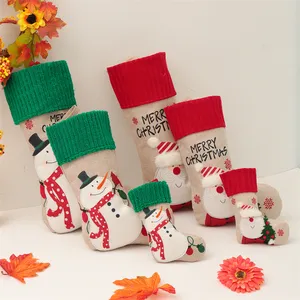 Bolsas de caramelos de Papá Noel, calcetines de ciervo, adorno de Papá Noel, decoración navideña para el hogar, bolsa de regalo de Año Nuevo 2022