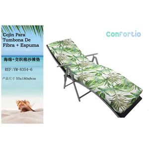 TUMBONA 55*180*8CM-6 Tapis de plage en coton tissé avec coussins de siège et oreiller en éponge - Product Image 3