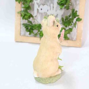 Ornement de jardin en résine en forme de lapin, en position debout et assise, peint, décoration extérieure pour cour, patio, pelouse. - Product Image 4