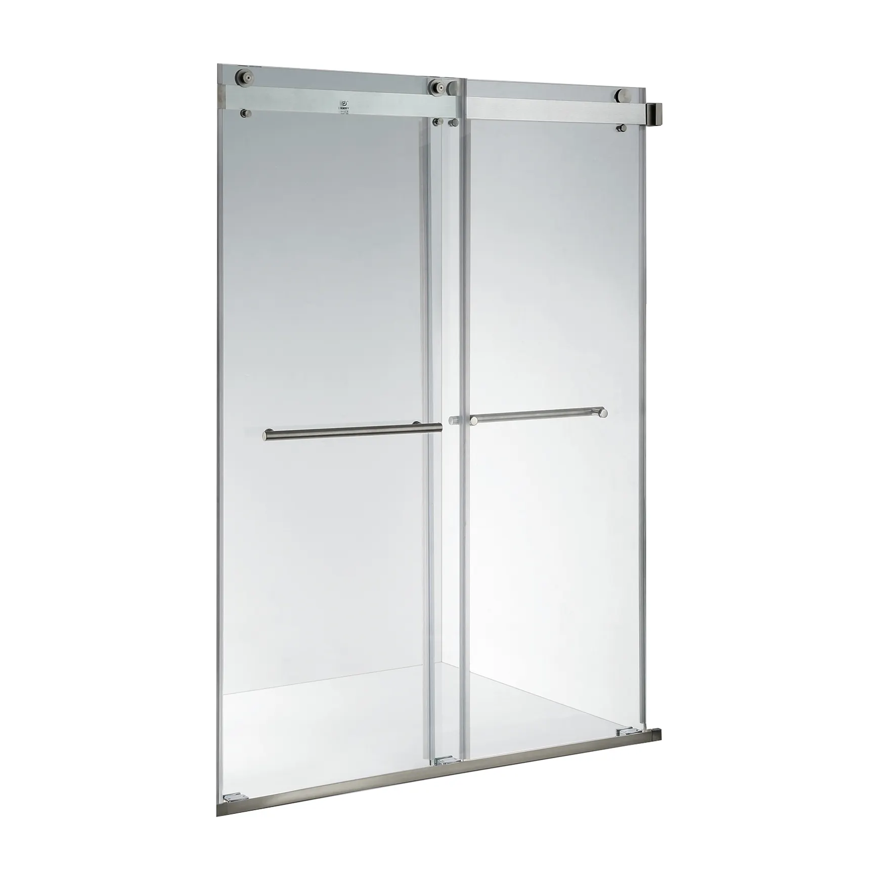 Luxury Hotel Bathroom Stainless Steel Rollers Sliding Shower Door Tempered Glass Frameless Shower Enclosure