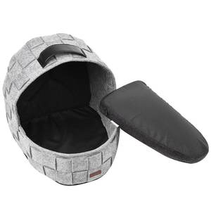 Lit pour chat et chien pliable écologique, design de visage de chat de dessin animé, rembourrage en polyester amovible et lavable, sac de nid pour animaux de compagnie - Product Image 5