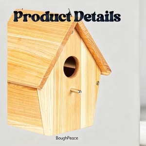 Nichoirs en bois suspendus pour l'extérieur, vente en gros du fabricant, lot de 2, pour la <span class=keywords><strong>d</strong></span>écoration de plusieurs oiseaux sauvages dans le jardin - Product Image 4