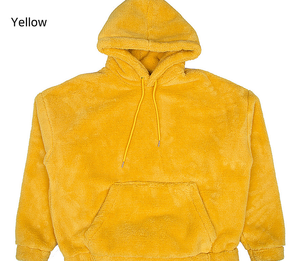 KY inverno spesso giallo caldo oversize <span class=keywords><strong>cappuccio</strong></span> con coulisse a maniche lunghe taschino oversize con <span class=keywords><strong>cappuccio</strong></span> in pelliccia sintetica - Product Image 6