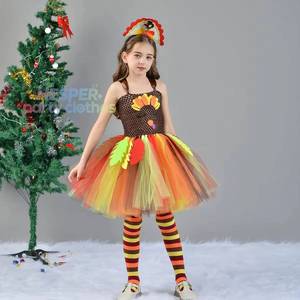 Nouvelle Robe Tutu de Thanksgiving pour Filles HP 2026, sans Manches, avec Bandeau, pour Fêtes et Festivals Turcs, Vêtements pour Enfants - Product Image 1