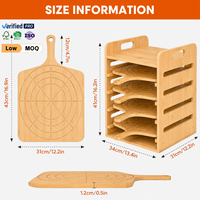 Plateau de service en bambou en gros avec 4 planches amovibles, organisateur multi-niveaux, logo personnalisé OEM pour les acheteurs B2B en gros