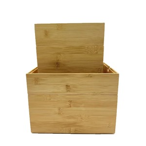 Bamboo Storage Box Four Piece <b>Set</b> <b>Square</b> Multi Purpose With Partitions Decorative Organizers - Product Image 2