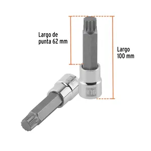 BOX 6 Douilles longues à pointe Bristol M16, entraînement 1/2'', TRUPER - Product Image 3