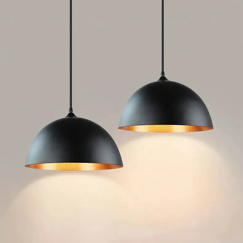 Jpungsun decorazione in metallo lampada a sospensione 30CM Retro barre illuminazione a sospensione per cucina ristorante Vintage ferro nero luce pendente