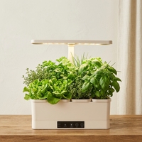 Kit de démarrage pour jardin d'herbes aromatiques avec lampe de culture, blanc ivoire, 4 modules, double système d'irrigation, 24W, minuteur, variateur d'intensité, hauteur réglable, fournisseur d'usine