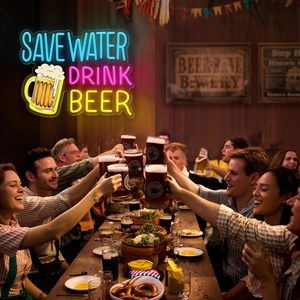 Save Water Drink Beer LED Neon Store Sign Colorful Luminous Letters Colorful Indicator <b>Light</b> Night <b>Window</b> Atmosphere <b>Light</b> - Product Image 5