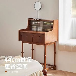 French Vintage Style Ash Wood Dressing <b>Table</b> With Mirror Storage Bedroom <b>Makeup</b> Vanity - Product Image 4